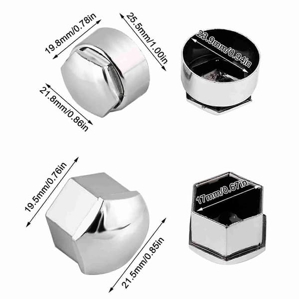 20 st 17mm Mutter Bilhjul Auto Nav Skruvskydd Stöldskydd Kåpa Silver