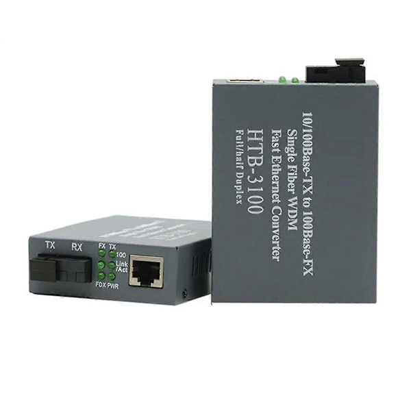 -3100 SFP Mediekonverter Optisk Fiber Single-Mode 1310/1550nm Populær Ethernet Switch WDM Mediekonverter EU Stik