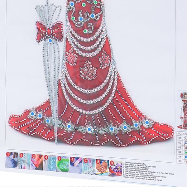 DIY Strass Målning Elegant Dam Mönster Kristall Målning Broderi Bild DekorationskitDZ584
