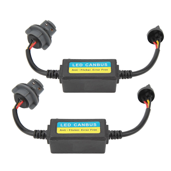 2 stk. Bremselysdekoder 12V Bremselygte Anti-flimmer Fejlannullering Dekoder til 7443 T20 Stik Bremselygte