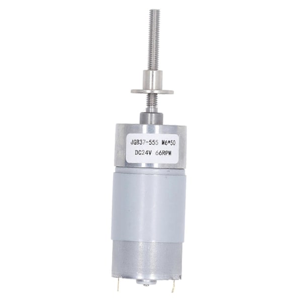 DC-vaihdemoottori, mikro, suuri vääntö, nopeuden alennusturbiini, itselukittuva, palautuva kierukkavaihdekotelo 24V M6x50mm laipalla, 66 RPM