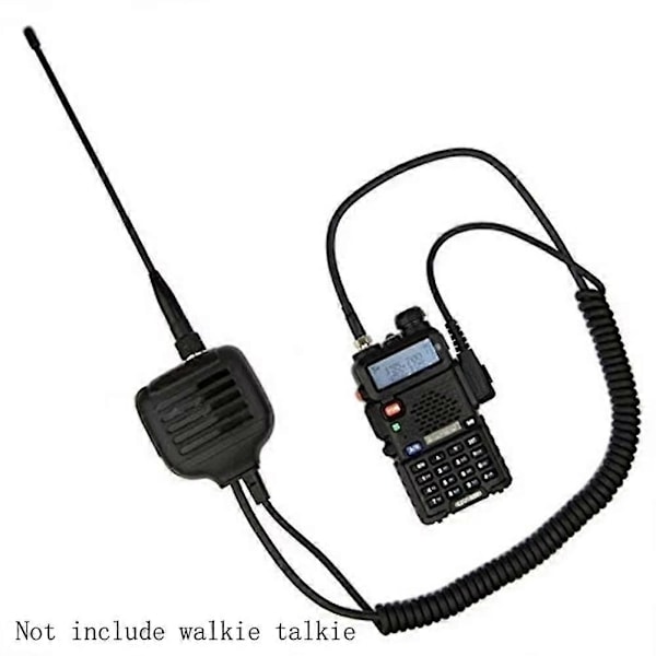 Til 2-Pin Radio Håndholdt Højttaler Dobbelt PTT Mikrofon med Dobbelt Bånd SMA-Hun Antenne til