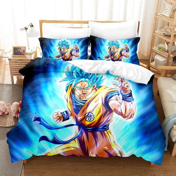 Dragon Ball 3D-tryckt 2/3-delars Sängklädesset Påslakan Örngott Barnpresent Färg 12 135x200cm
