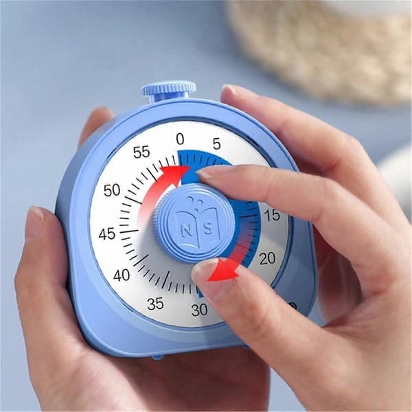 Visuell Timer 60-Minutter Super Nedtelling Visuell Timer Egnet for Barn Voksen Holdbar Mekanisk (Rosa)