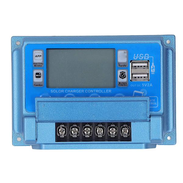 MPPT Solar Opladningscontroller 12V 24V 36V 48V 60V Selvtillpassende Dobbelt USB Fotovoltaisk Panel Regulator med Bluetooth 30A