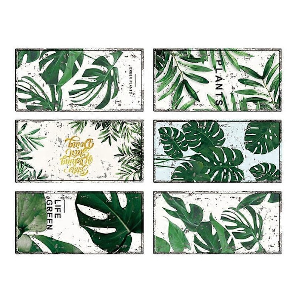 6 kpl Vihreä Kasvi Monstera Deliciosa Irrotettava Seinätarra Taide Sisustus Qinhai