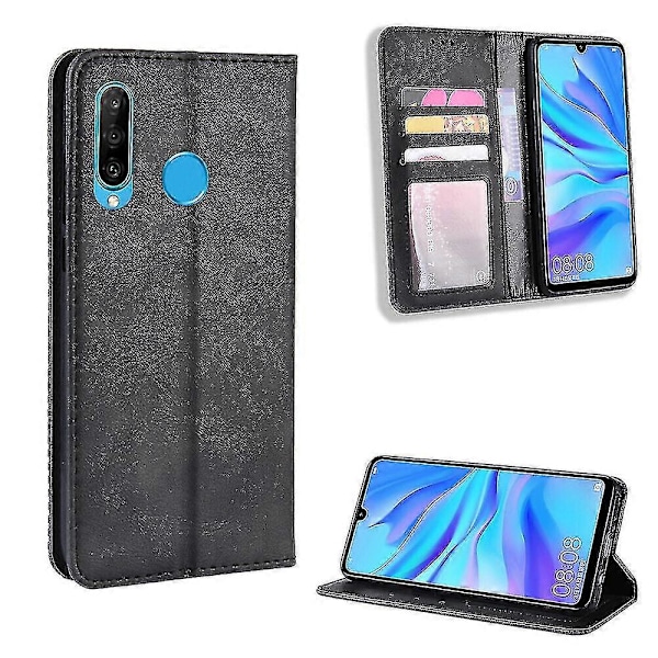 Kompatibelt med Huawei P30 Lite Skal, Foliofodral Magnetiskt Plånboksfodral Läderfodral För Huawei P30 Lite C4