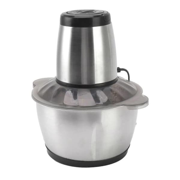 Elektrisk kjøttkvern i rustfritt stål, 2L, 8000RPM, 200W, Multifunksjonell Mini Elektrisk Matkutter
