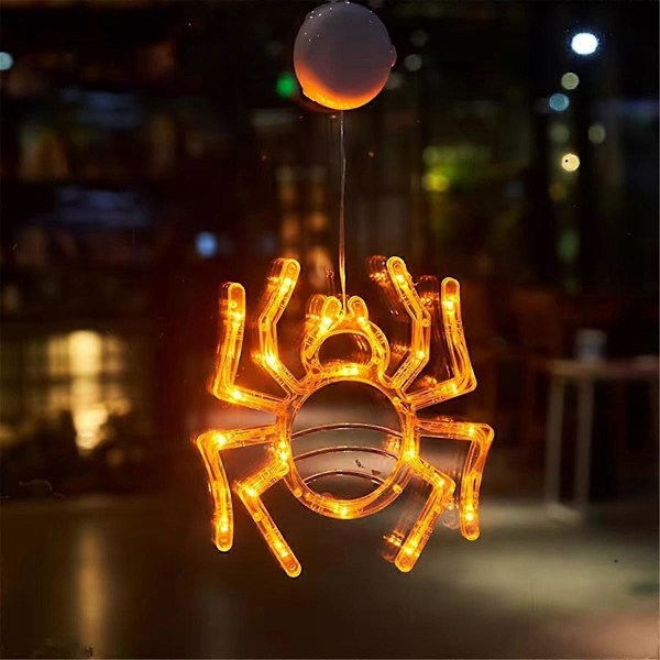 Halloween Dekorativ Vindueslampe, Edderkop LED Sugekoplampe Egnet til Dekoration på Forskellige Steder
