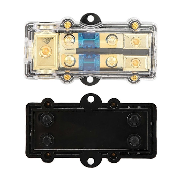 60A Strømfordelingsblokk 1 Ut 2 Inn Varmebestandig Bilstereo Splitter Sikringsholder for Bil Stereo Forsterker