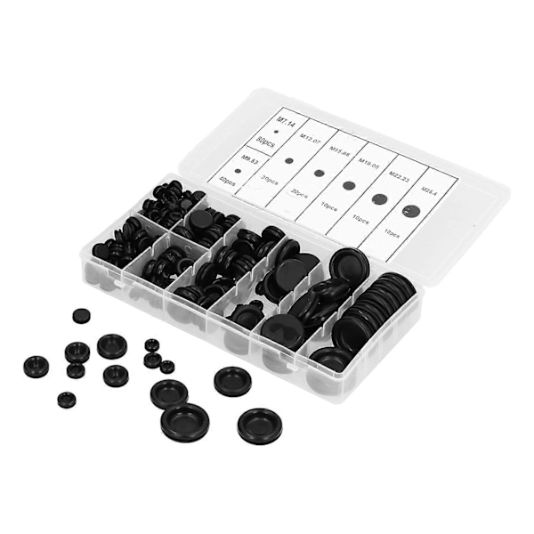200 st Trådtätningsbrickor Kit Gummitätning Dammtät Isolerad Brandsäker för Kabelskydd 7–25 mm
