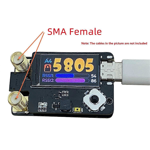 RX5808 4.9G 5.8G 6.1G PLUS Kaksoisantennivastaanotinmoduuli /Fatshark / V1 V2 -laseille, SMA-naarasliitin