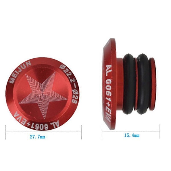 MEIJUN 2 stk. Mountain Bicycle Sykkel Sykling Aluminium Legering Styrehåndtak Plug Styrehåndtak Bar End Stoppers Rød