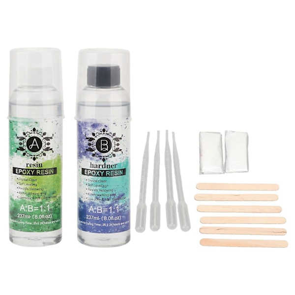 Epoksyharpiks Lim Transparent UV-bestandig Sikker Lav Lukt DIY Harpiks Lim for Smykker Tre Finish Håndverk Laging