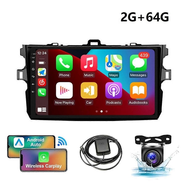 2G+64G Android Bilstereo för 2009-2013 Trådlös Carplay Android Auto, 9-tums Bilradio GPS WiFi Backkamera
