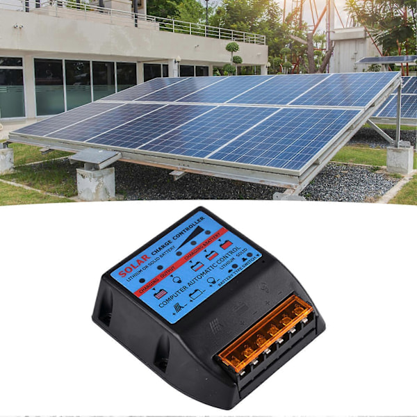 Solcelleladeregulator Høy Effektiv Kortslutningsbeskyttelse Plug-and-Play Bred Kompatibilitet Spar Energi Solcellepanel Laderegulator Intelligent