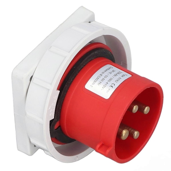Vedenpitävä teollisuuspistorasia nylon messinki 4-nastainen ilmailuvoimaliitin 3P+E AC 380-415V 32A