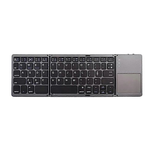 Bluetooth Tastatur Trådløs Tre-delt Tastatur Datamaskin Ultratynn Bærbar Tastatur Støtte Android, Svart