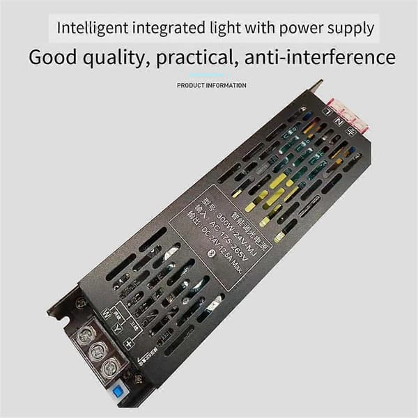 300W LED Strip Controller DC24V Belysningstransformer Intelligent Dæmpning Stemmestyring med Bluetooth APP Kontrol