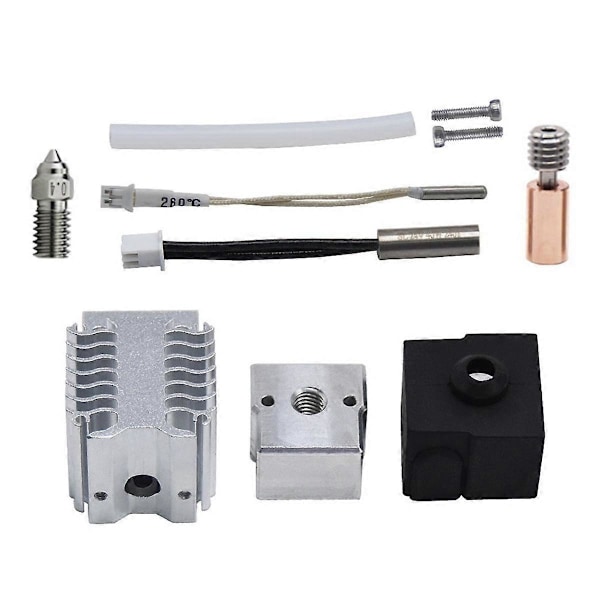 För -V3 SE Hotend Munstycks-kit Bimetallrör+Kopparpläterat Munstycke 0.4mm 24V 40W Värmeblock Extruder Hotend Kit