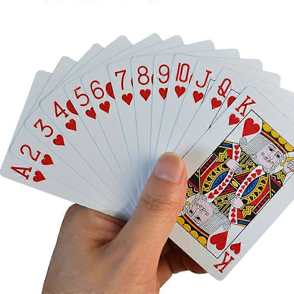 Pelikortit Muoviset Baccarat Hold'Em Pokeri Kortit PVC Pokerit Vedenpitävät Kestävät Korttipeli-Punainen