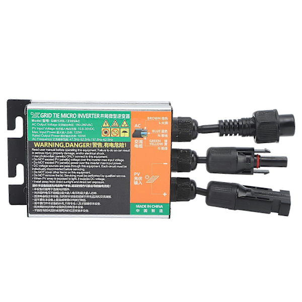 GMI 260W Sinusbølge Solcelleinverter Aluminiumlegering Solcelle Micro Grid Tilsluttet Inverter med Temperatursensor til Generationssystem AC