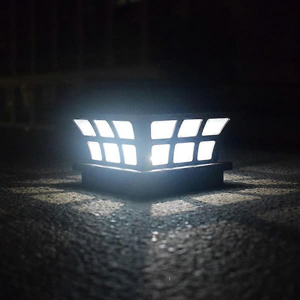 Solar Led Stolpehatt Lys Utendørs Vanntett Stolpe Lys Landskapslys Gjerde Hage Gård (kaffe)