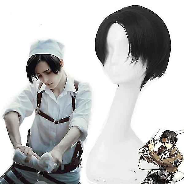 Attack On Titan Levi Ackerman Cosplay Peruk Syntetiskt Hår Rivai Ackerma Hög Kvalitet