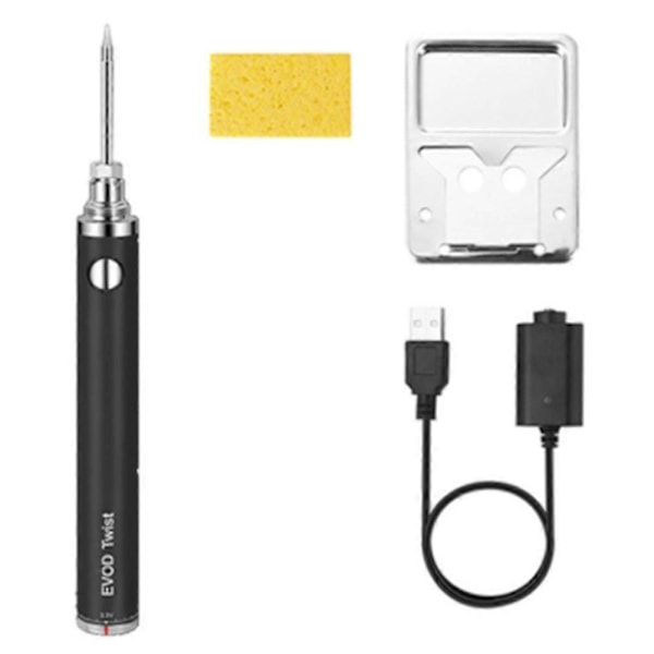 5V 15W Batteridriven Lödkolv, med USB Uppladdningsbar Lödkolv, Justerbar Spänning Lödkolv - Svart