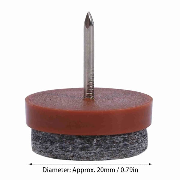 20 st/set 20 mm Möbelgolv Filt Spik Pad Stol Bordsben Filt Skydd (Brun)