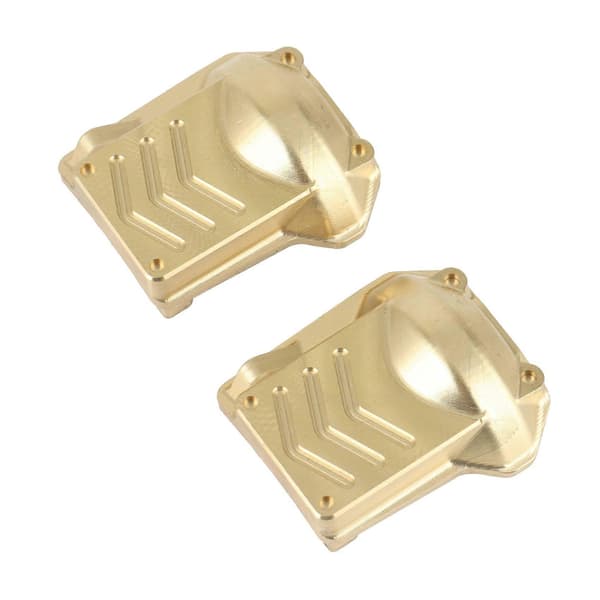 2 stk. messingdeksel kraftig differensialakselhusdeksel for 1/10 RC Crawler Car - 4 oppgraderingsdeler