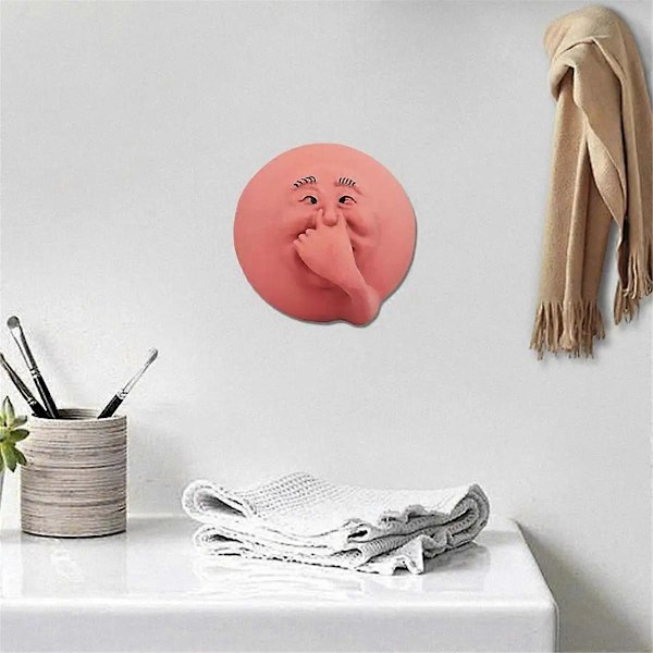 Morsom Baderom Humoristisk Stinkende Ansikt Veggdekor Resin Toalett Veggkunst Statue for Baderom Soverom 2 stk