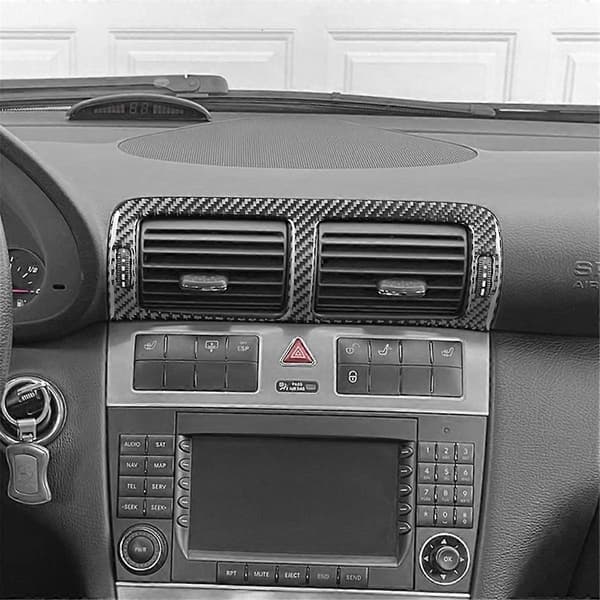 Kolfiber för C-Klass W203 2005-2007 Mittkonsol AC Luftventil Kåpa Trim Interiör Tillbehör