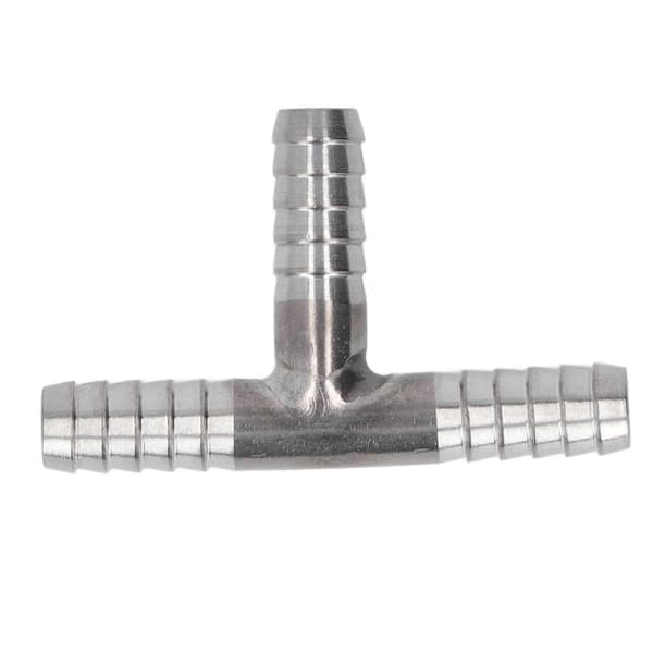 Barb Tee 3-vejs Rustfrit Stål God Forsegling Stærk Slange Barb Tee til Væske Gas 8mm Dia