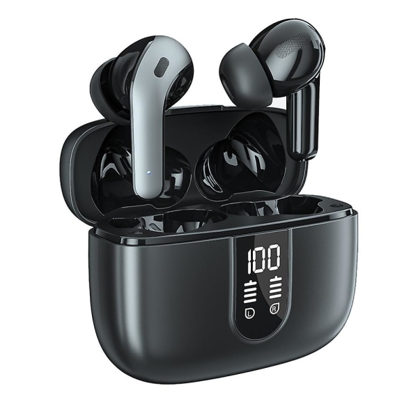 Bluetooth Hörlurar True Wireless Earbuds LED Batteridisplay Hörlurar Black
