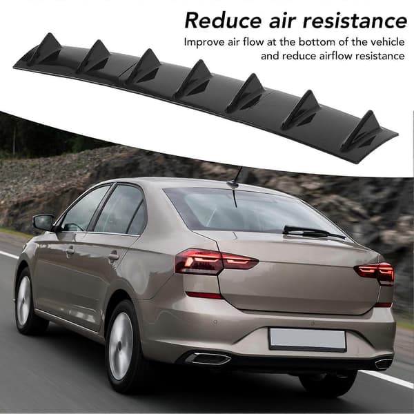 3 stk. Chassis Deflektor Universal Svart Bakleppe Hai Finne Spoiler Vinge Splitter Leppe Diffuser for Corolla Glossy Black