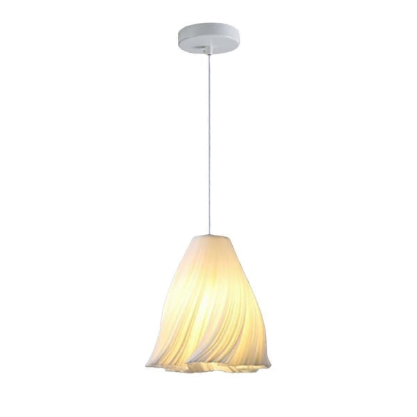 Vit Oregelbunden Pendel Taklampa Hängande Unik Vågdesign Takljuskrona för Sovrum Kök Vardagsrum D