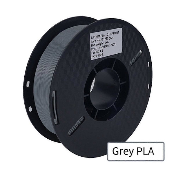 3D-printmaterialer PLA-materialer 1,75 mm/1 kg 3D-printerfilament 1 kg spole 3D-printertilbehør, grå