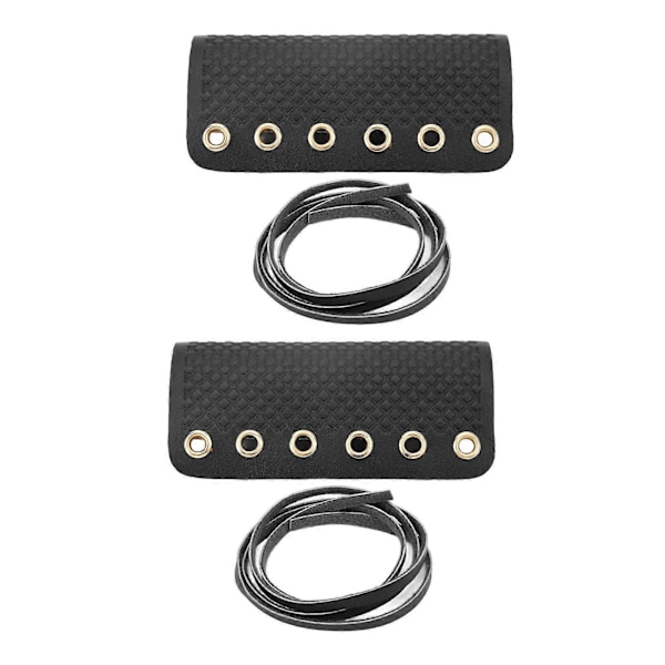 Motorsykkel Håndtak Deksel Fiber Simulert Lær Anti Sklisikker Retro Universal Styregrep Wrap Svart