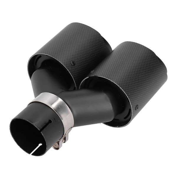 Matte Karbonfiber Dobbel Utløp Eksoshaler Universal Svarte Halerør for 58mm?60mm
