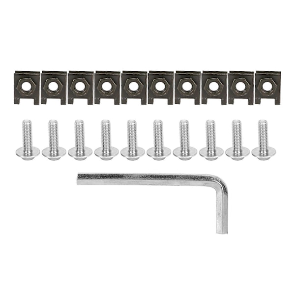 Motorcykel Vindruta Kåpa Bult Kit M6 Anodiserad Aluminium Ersättning för Kawasaki Silver