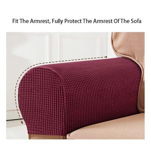 2 st Mjuka Stretch Plysch Armstödsskydd, Stretch Armstödsskydd för Stolar/Soffor, Soffarmsskydd, Ljusgrå