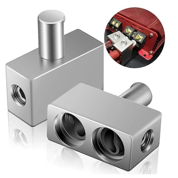 1 par bilstereo Dual 1/0 Gauge til 1/0 Gauge Amp Input Reducer 2 stk. bilstereo Amp Input Wire Reducer til forstærker