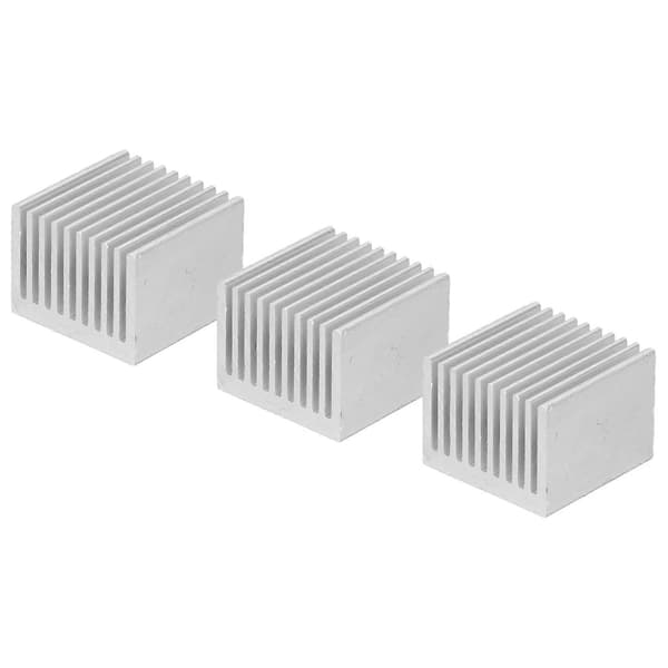 8 stk. Kølefinner Aluminium Power Radiator Køleplade Sæt til Elektronik CPU Modul 40x40x30mm Med Klæbemiddel