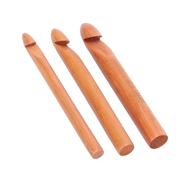 Bambu Virknål Handgjorda Stickor Garnhantverk 20cm/7.9in Stora Virknålar Karboniserade
