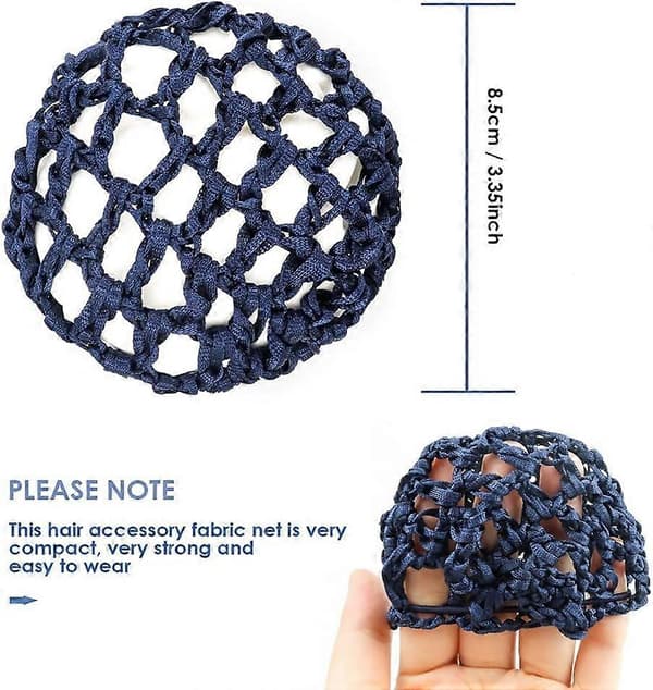 Hårknutsnät, handgjort stickat nätmaterial, elastiskt stylinghårnät för flickor och kvinnor, hårknutsskydd, 3-pack