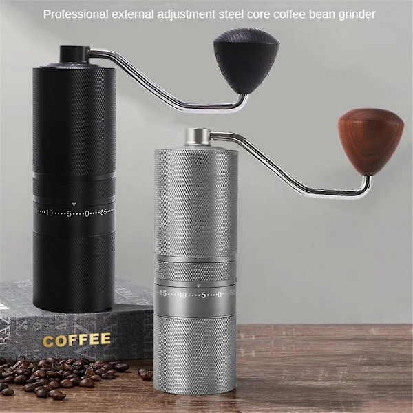 Manuelle Kaffekverner CNC Rustfritt Stål Kjerne Justerbar Hånd Kaffebønne Kvernmaskin for Utendørs Hjemmekontor B