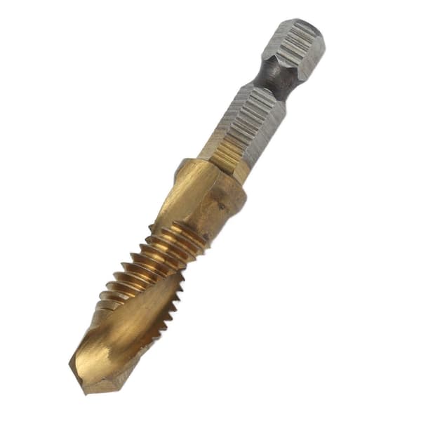 Gevindbor Bits Hex Skaft Titanium Belagt Metrisk Skrue Kombination Gevindbor til Træ M10