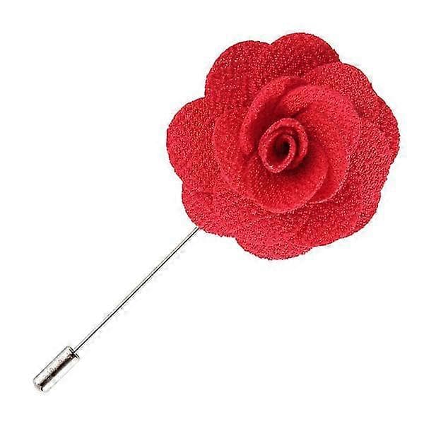 Herr Handgjord Kamelia Boutonniere Slipsnål Brosch (khaki) Red