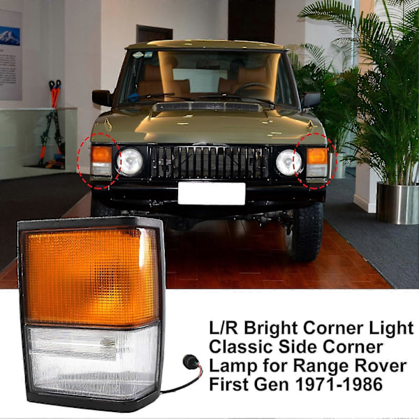 L/r Ljus Starkt Hörnljus Klassisk Sidohörnslampa Prc8950 Prc8949 För Range Rover Första Generationen 1971-1986 Left